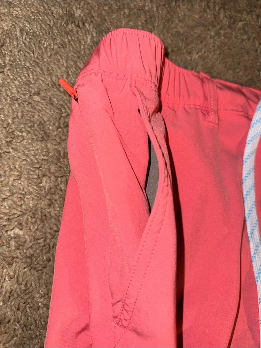 Used gym chubbies Red Swim Board Shorts with White Drawstring